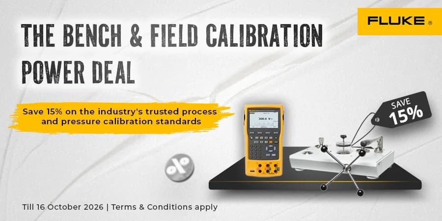 The Bench & Field Calibration Power Deal — save 15% on Fluke process and pressure calibration standards, till 16 October 2026