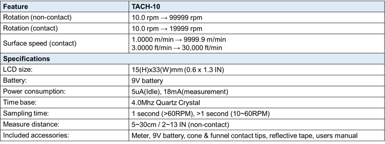 Amprobe TACH-10 Contact and Non-Contact Tachometer view 3