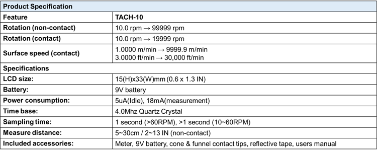 Amprobe TACH-10 Contact and Non-Contact Tachometer view 4
