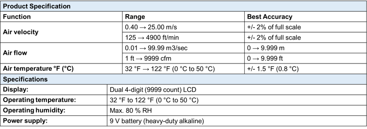 Amprobe TMA10A Anemometer with Flexible Precision Vane view 4