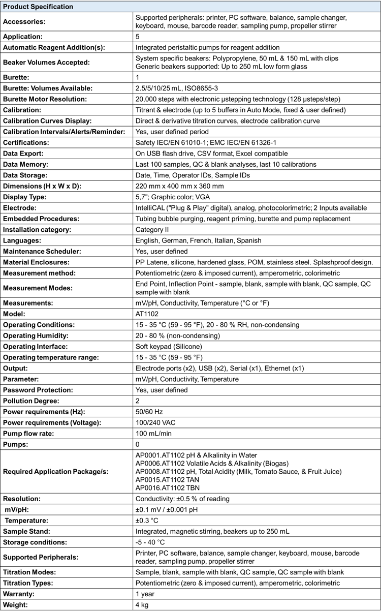 TitraLab® AT1000 Series Potentiometric Titrator, 1 Burette view 5