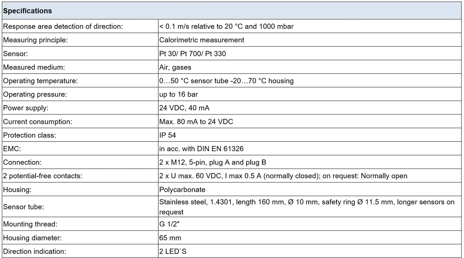 VA 409 - Flow direction switch for compressed air systems